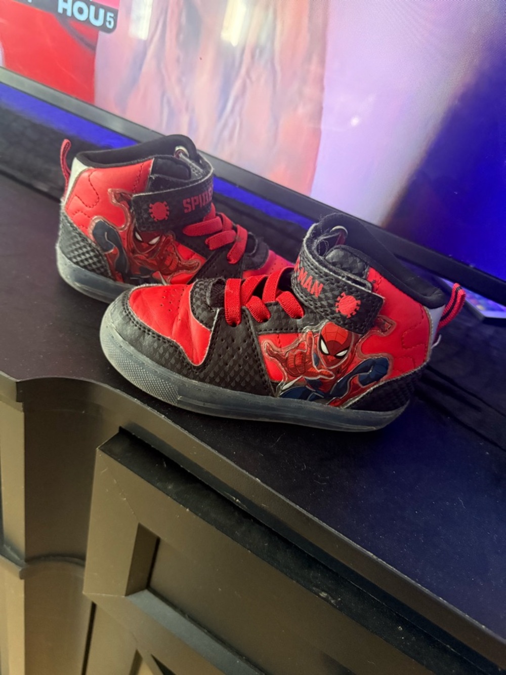 Spider-Man Red & Black Kids High-Top Sneakers